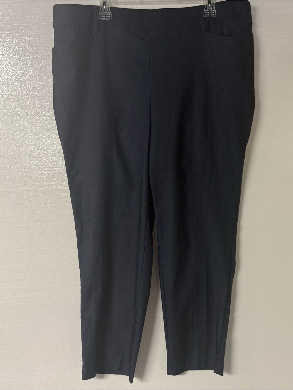 Rafaella Pants Women Blue 20W Pull On Pockets Stretch Elastic Waist Straight Leg